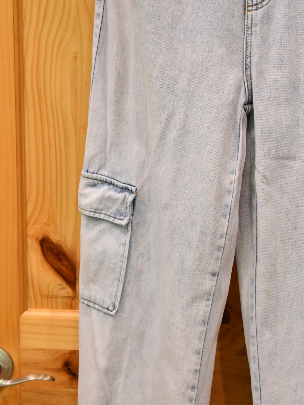 wild fable Light Wash Strapless Denim Jumpsuit Strapless Overalls - Picture 8 of 8